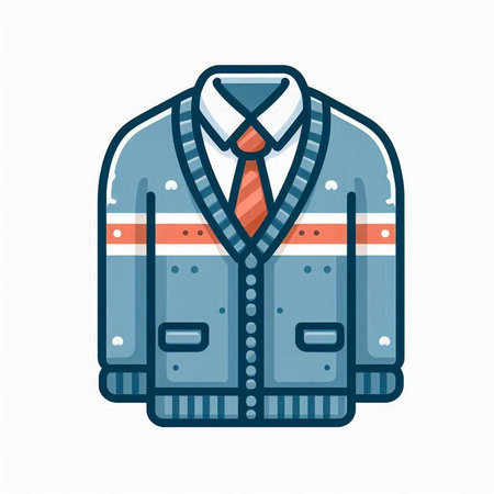 Men's jacket with a collar on a white background. Vector illustrationのイラスト素材