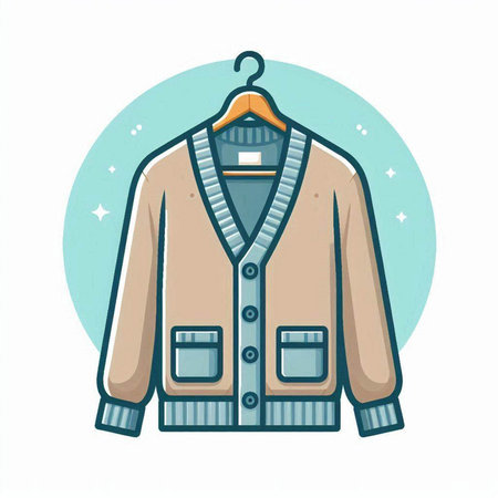 Illustration of a jacket on a hanger. Vector illustration.のイラスト素材
