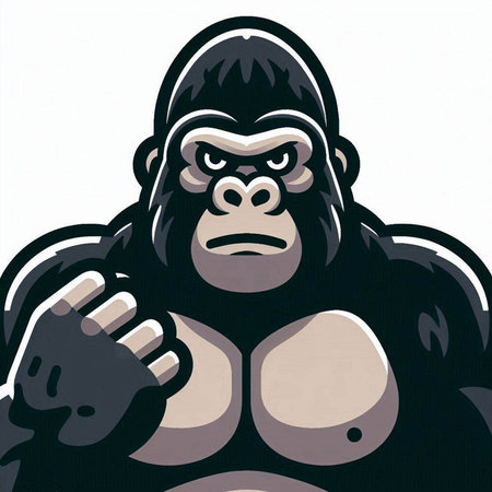 Gorilla on a white background. Vector illustration of a gorilla.のイラスト素材