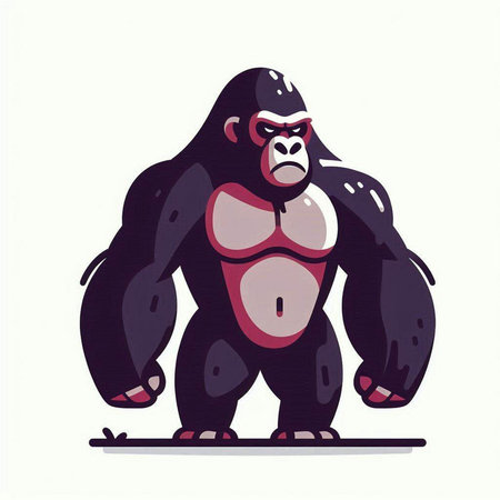Gorilla. Vector illustration. Isolated on white background.のイラスト素材