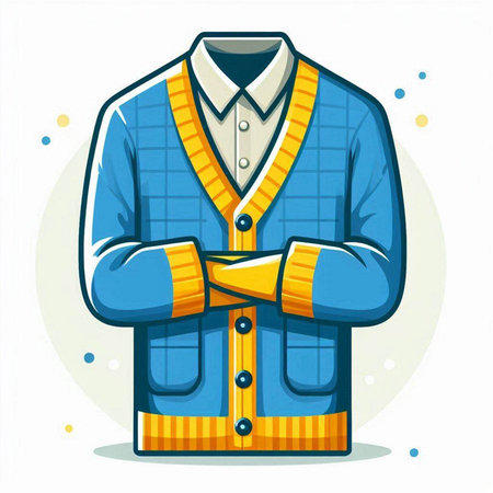 Vector illustration of a man in a blue jacket. Cartoon style.のイラスト素材
