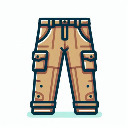 Trousers doodle vector illustration isolated on white background.のイラスト素材