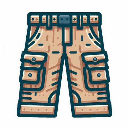 Vector illustration of a lumberjack pants isolated on a white background.のイラスト素材