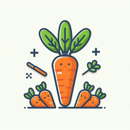 Carrot vector icon. Vegetable icon. Carrot vector iconのイラスト素材