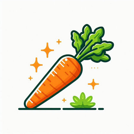 Carrot vector illustration. Vegetable icon isolated on white background.のイラスト素材