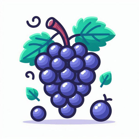 Grapes. Vector illustration. Isolated on a white background.のイラスト素材
