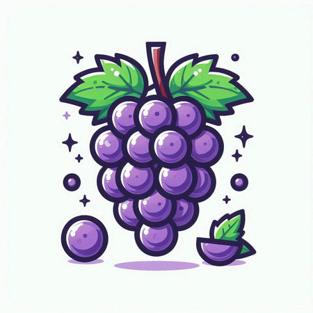 Grapes vector illustration on white background. Vector illustration of grapes.のイラスト素材