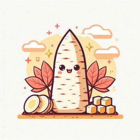 Cute kawaii carrot vector illustration. Cute kawaii carrot icon.のイラスト素材
