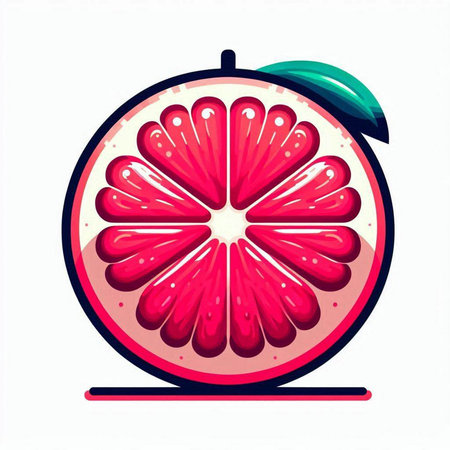Fruit icon of grapefruit on white background. Vector illustration.のイラスト素材