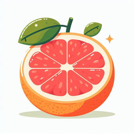 Grapefruit fruit isolated on a white background. Vector illustration.のイラスト素材