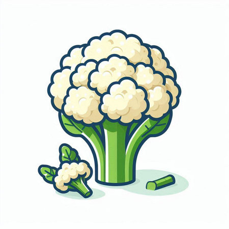 Cauliflower icon isolated on white background. Cauliflower vector illustrationのイラスト素材