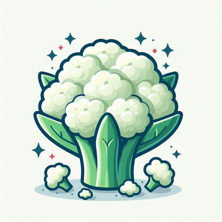 Cauliflower vector illustration. Cauliflower icon. Cauliflower icon.のイラスト素材