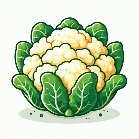 Cauliflower isolated on white background. Cauliflower vector illustration. Cauliflower vector illustration. Cauliflower vector illustration. Cauliflower isolated on white background. Cauliflower vectorのイラスト素材