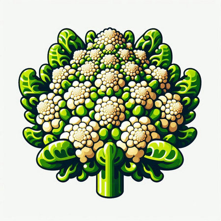 Cauliflower vector illustration on a white background. Vector illustration.のイラスト素材