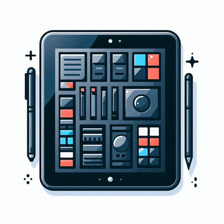 Vector illustration of digital tablet and pen on white background. Eps 10のイラスト素材
