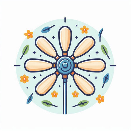 Flower icon in circle. Vector illustration in flat linear style.のイラスト素材