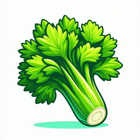 Fresh celery isolated on white background. Vector illustration of celery.のイラスト素材
