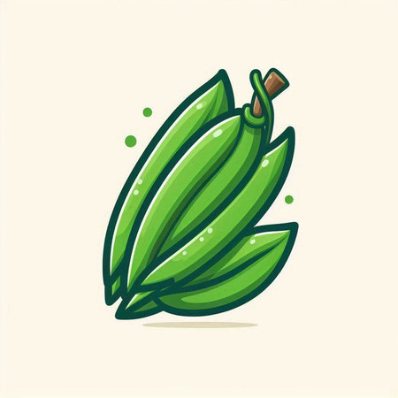 Illustration vector graphic of green banana icon. Perfect to use for food apps, websites, social media, or any kind of design project.のイラスト素材