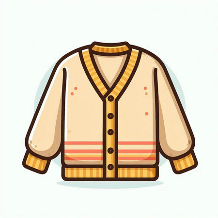 Woolen jacket isolated on a white background. Vector illustration.のイラスト素材