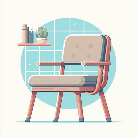Comfortable armchair. Vector illustration in cartoon style on a white background.のイラスト素材