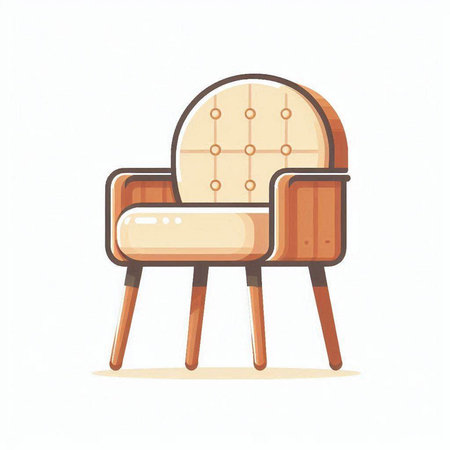 Armchair isolated on a white background. Vector illustration in cartoon style.のイラスト素材