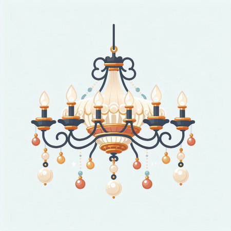 Vintage chandelier. Vector illustration of a chandelierのイラスト素材