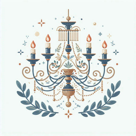 Vintage ornate candlestick. Vector illustration for your designのイラスト素材