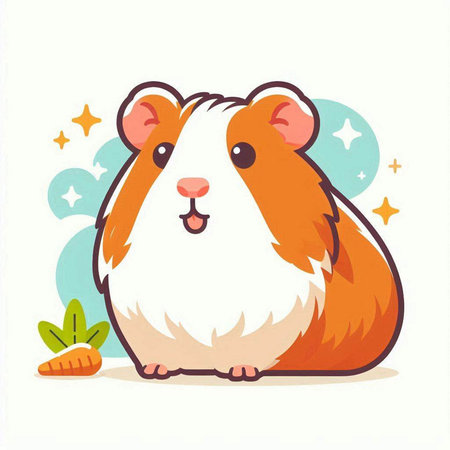 Hamster vector illustration. Cute hamster on white background.のイラスト素材