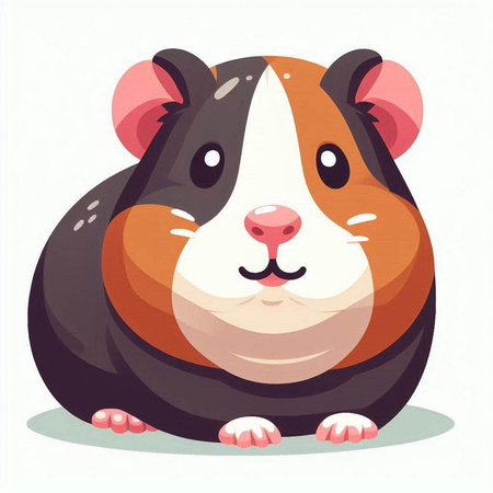 Cute guinea pig vector illustration. Cute guinea pig cartoon character.のイラスト素材