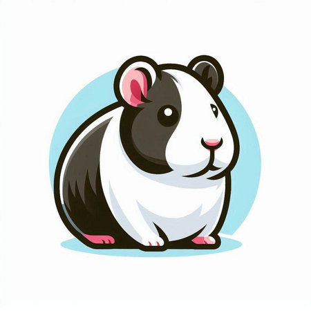 Illustration of a cute guinea pig on a white background.のイラスト素材
