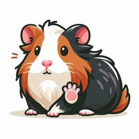 Guinea pig. Cute cartoon hamster. Vector illustration.のイラスト素材