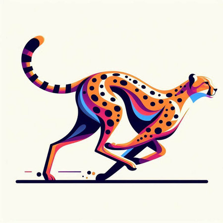 Cheetah, cheetah, cheetah vector illustrationのイラスト素材