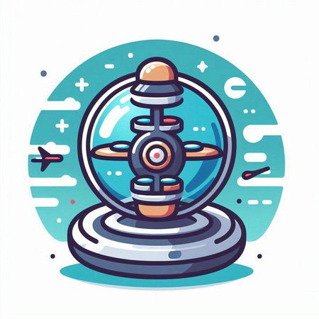 Astronaut in the space. Vector illustration, flat design.のイラスト素材