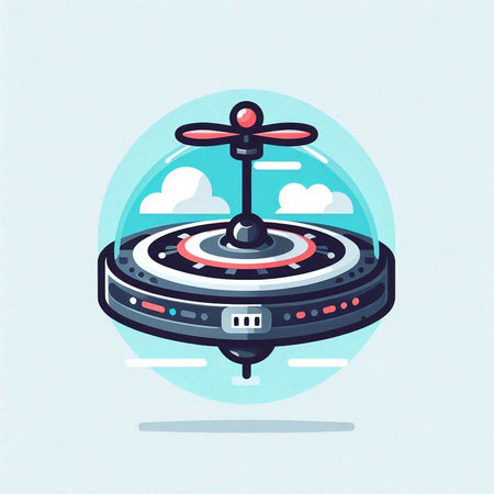 Drone in the sky. Flat design. Vector illustration. EPS 10のイラスト素材