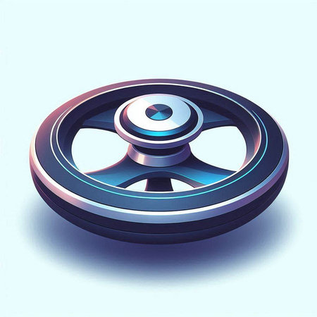 Car wheel on a light blue background. 3d rendering. Computer digital drawing.のイラスト素材