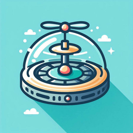 Roulette wheel icon in flat style with long shadow. Vector illustration.のイラスト素材