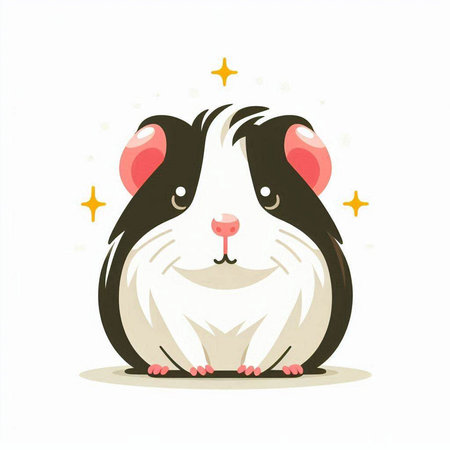 cute guinea pig isolated on white background. vector illustration.のイラスト素材