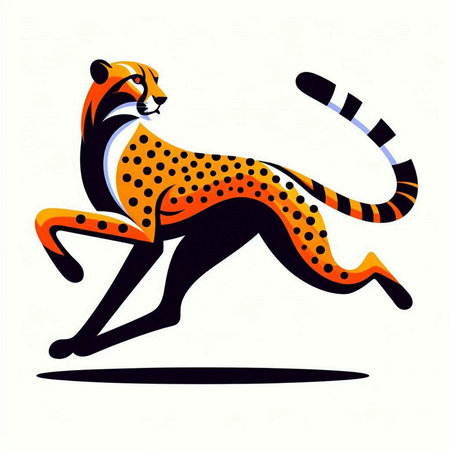 Cheetah. Vector illustration of a cheetah running.のイラスト素材