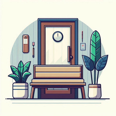 Interior of the bathroom with furniture. Vector illustration in flat styleのイラスト素材