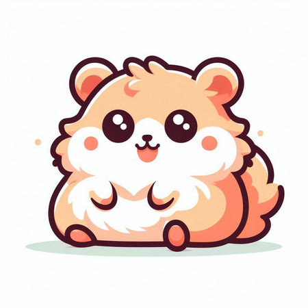 Cute cartoon hamster on a white background. Vector illustration.のイラスト素材