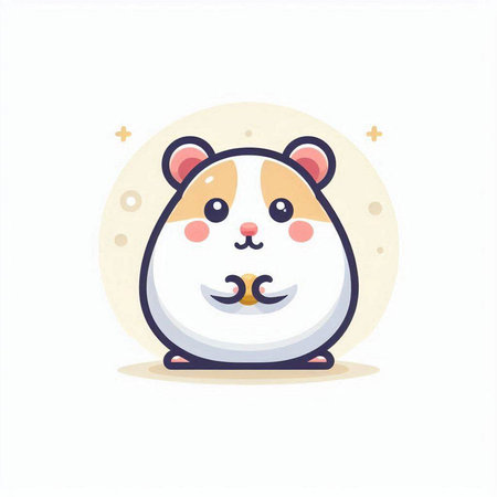 Cute hamster vector illustration. Cute hamster icon.のイラスト素材