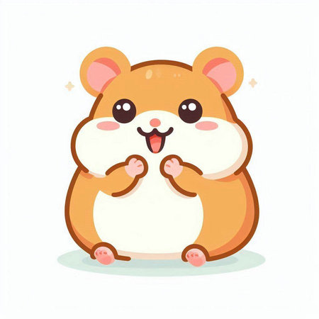 Cute hamster cartoon character. Cute hamster vector illustration.のイラスト素材