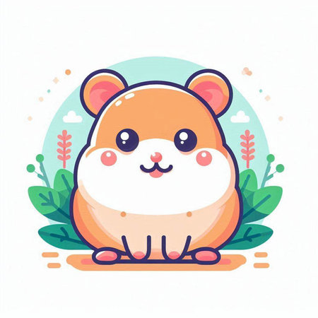 Cute hamster vector illustration. Cute hamster character.のイラスト素材