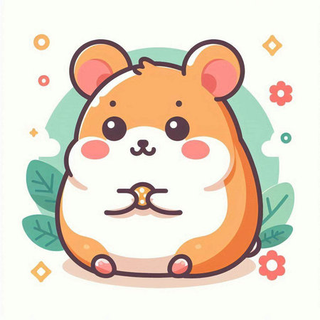Cute hamster vector illustration. Cute hamster character.のイラスト素材