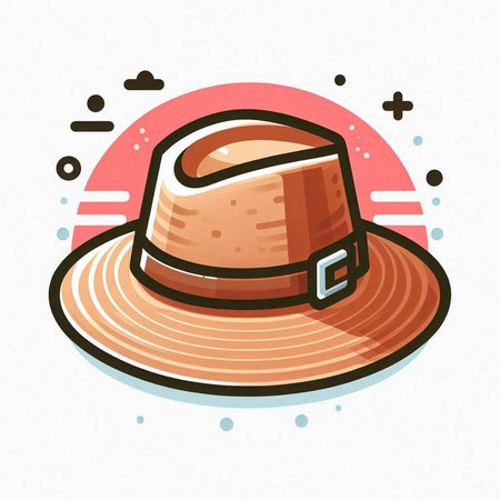 Illustration of a hat in a flat style. Vector illustration.のイラスト素材