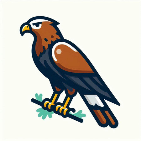 Illustration of a hawk on a white background. Vector illustration.のイラスト素材