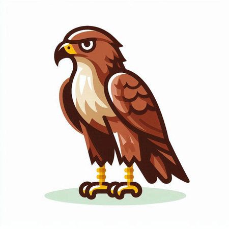 Vector illustration of an eagle on a white background. Cartoon style.のイラスト素材
