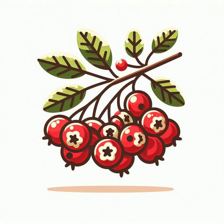 Illustration of a rowan berry on a white background.のイラスト素材