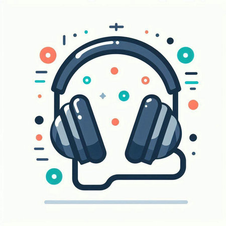 Headphones icon. Flat illustration of headphones vector icon for web designのイラスト素材