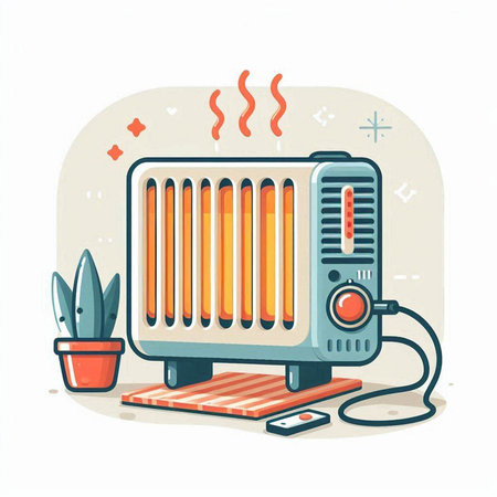 Illustration of a heating radiator. Vector illustration in cartoon style.のイラスト素材